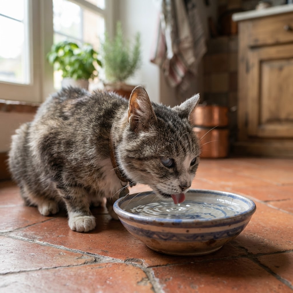 Gatto Anziano che Beve Troppo: Cause e Quando Preoccuparsi