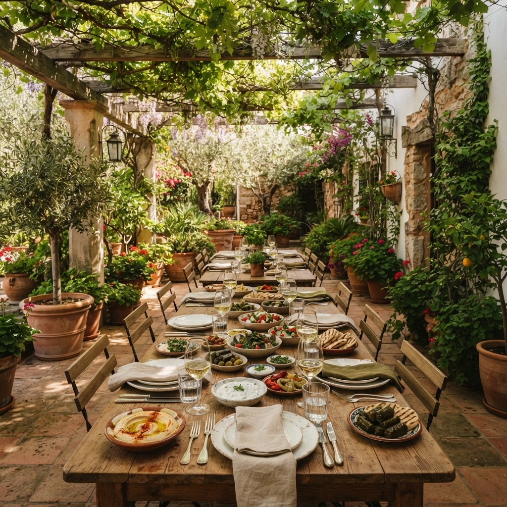 A Long Garden Lunch in the Heart of Prague