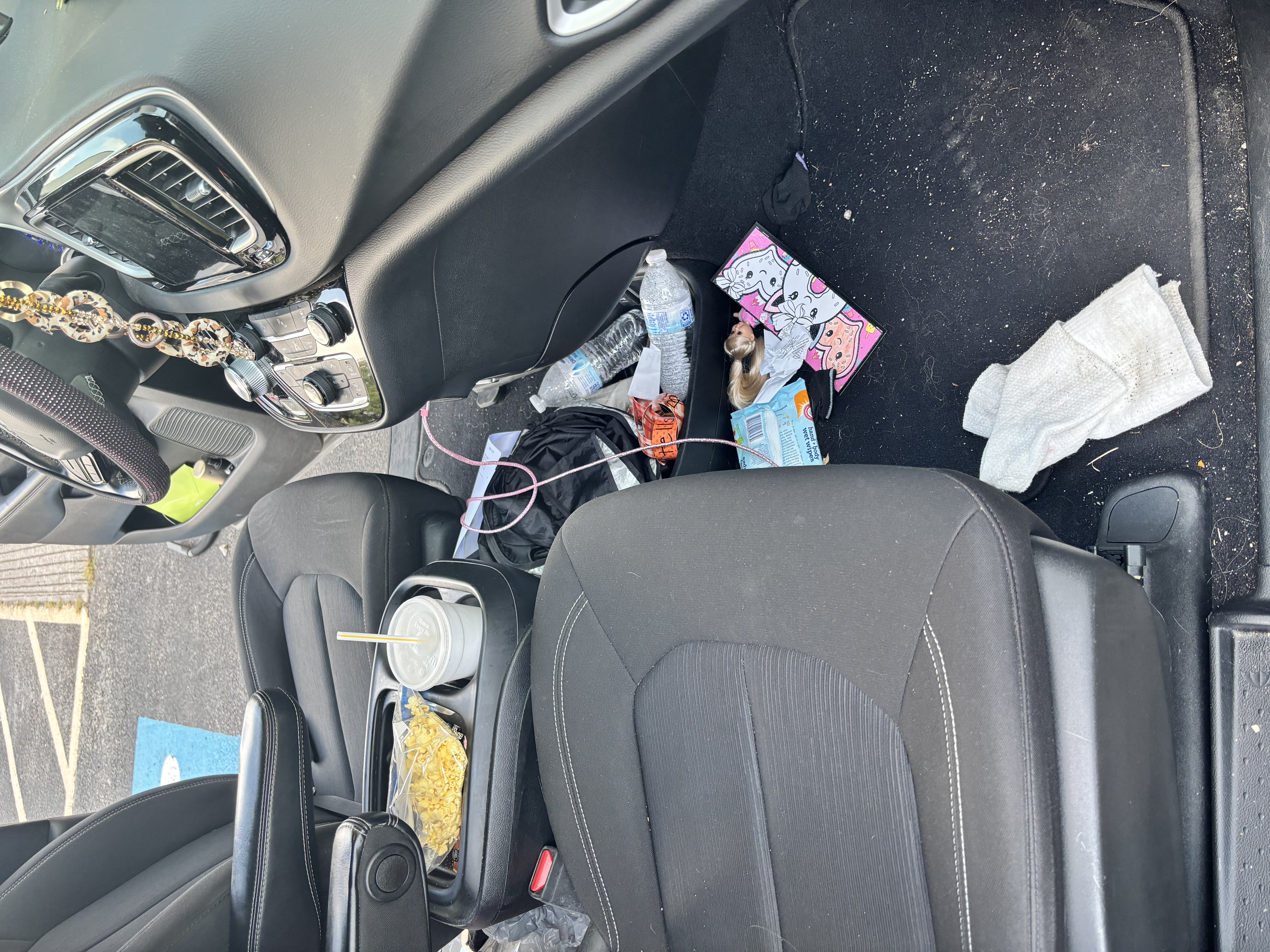 Passenger side interior cleaning