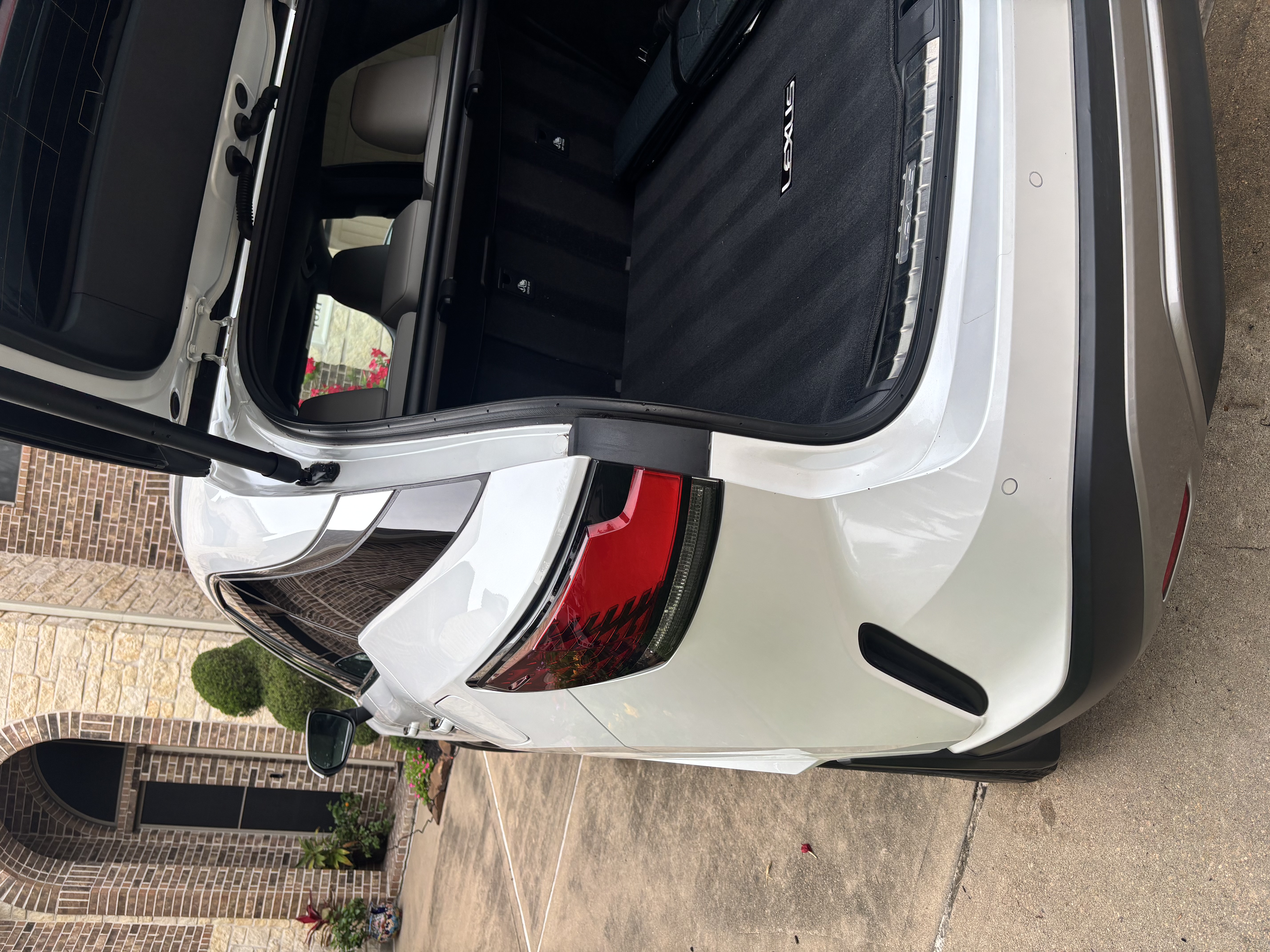 White Lexus rear cargo area