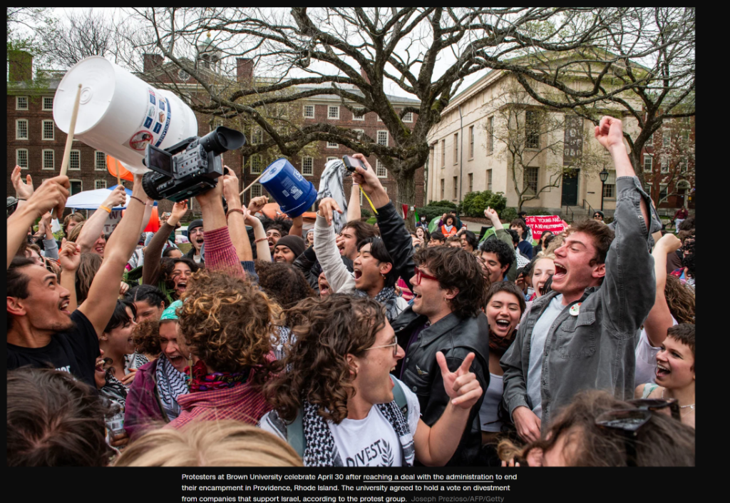 Brown University Protest Celebration