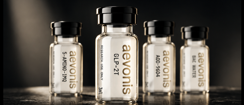 Laboratory research vials under studio lighting