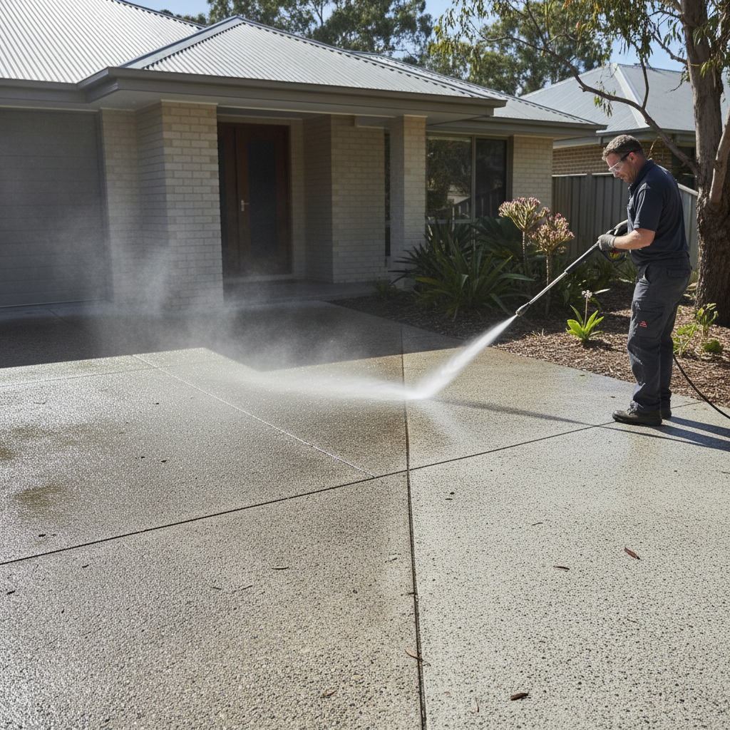 Pressure cleaning Ballarat — driveway patio moss mould removal high pressure wash Pristine Properties Ballarat VIC