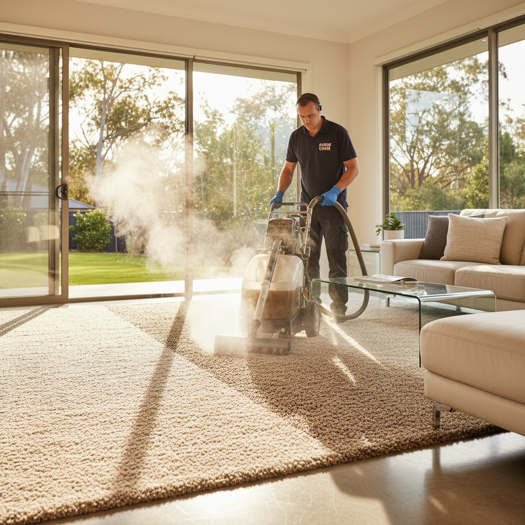 Hot water extraction carpet cleaning Ballarat — residential carpet clean stain removal Pristine Properties Ballarat VIC
