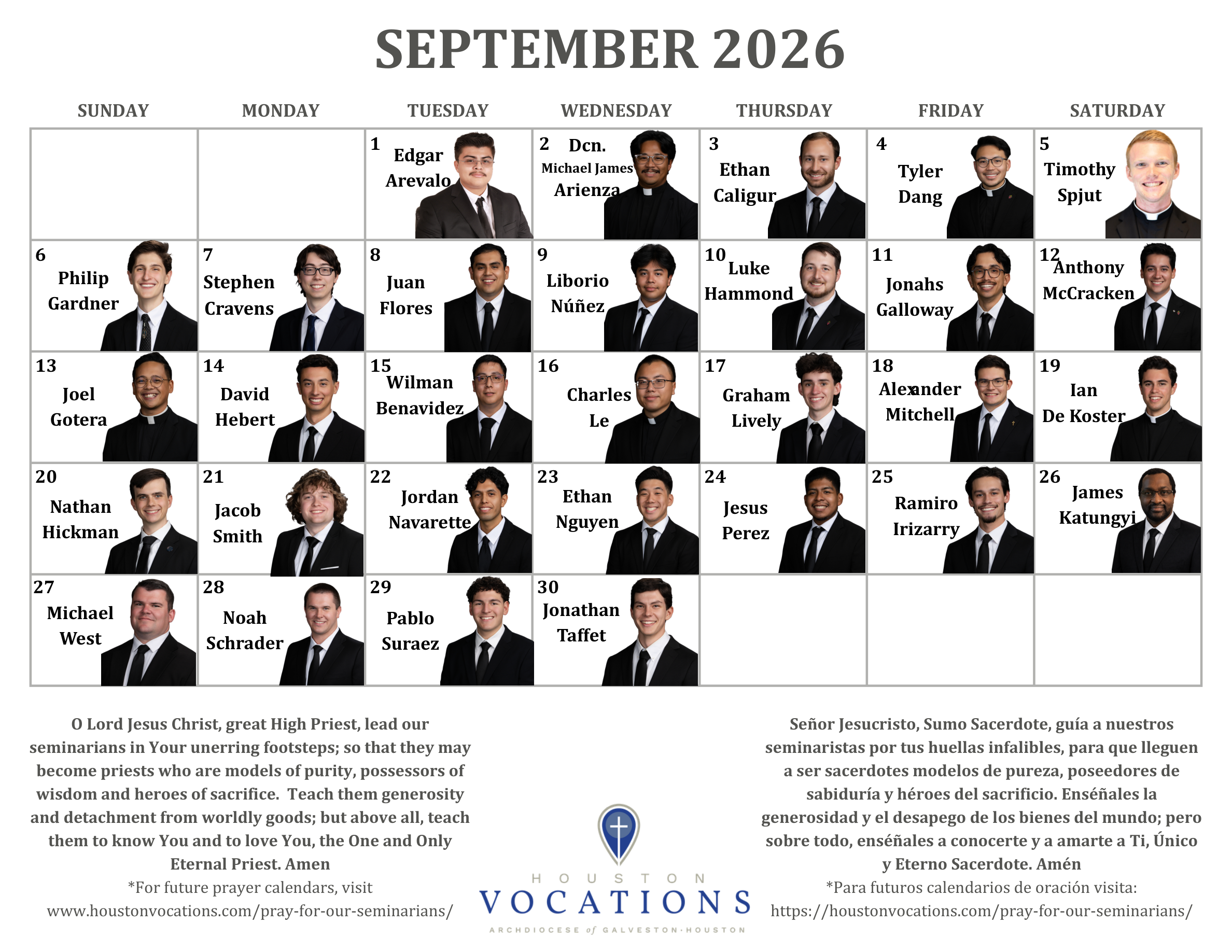 August 2026 Prayer Calendar