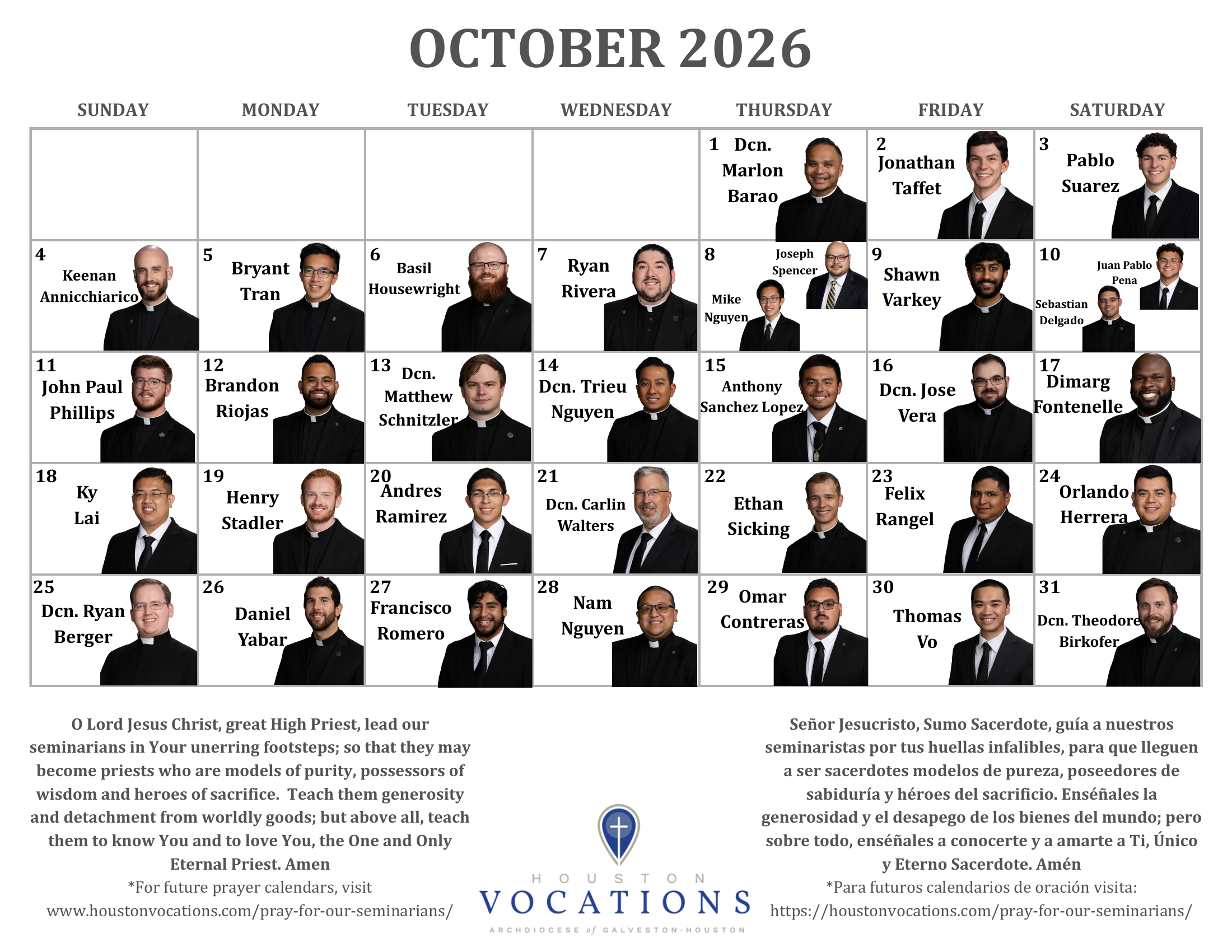 August 2026 Prayer Calendar