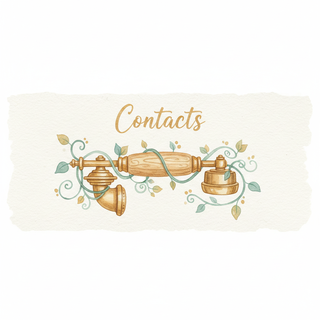 Contacts section botanical illustration