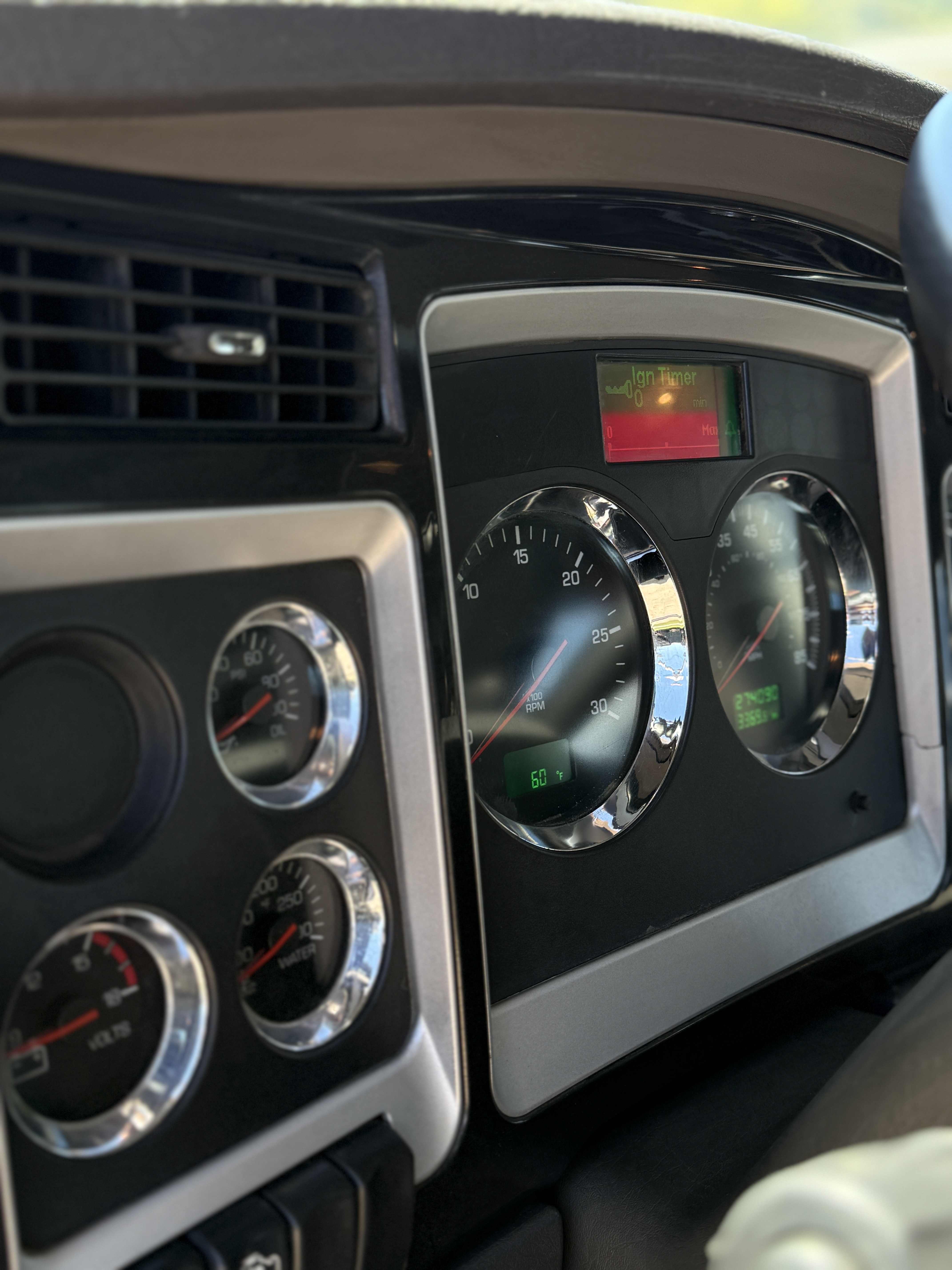Clean truck dashboard and instrument cluster