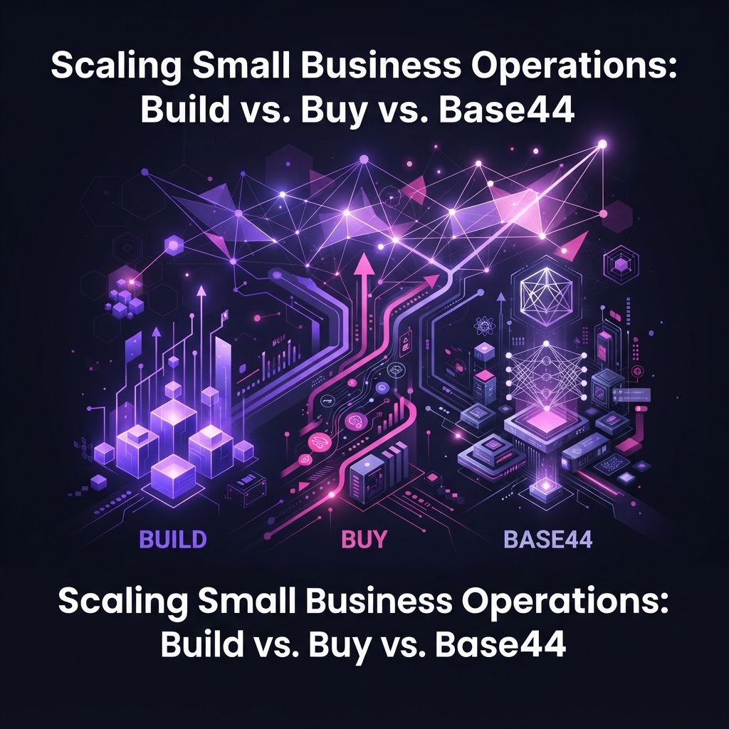 Scaling Small Business Operations: Build vs. Buy vs. Base44