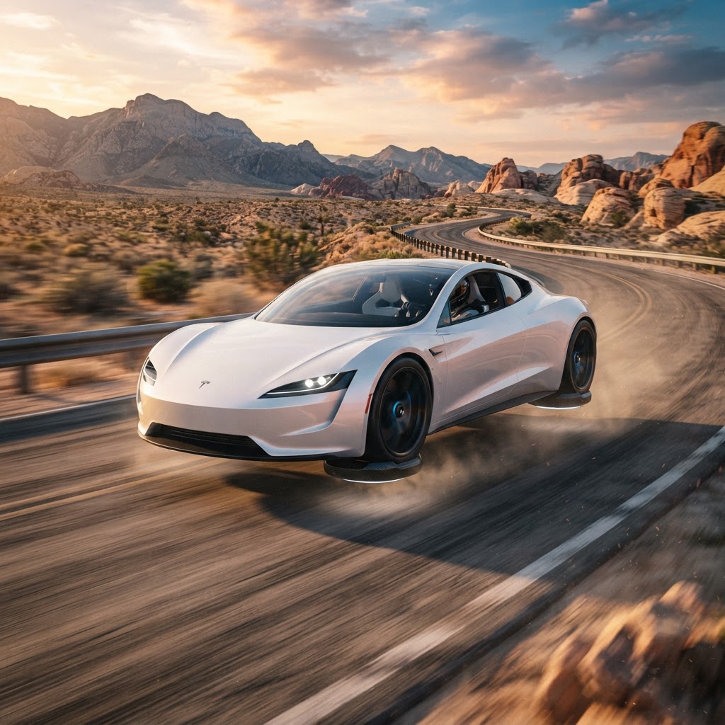 Tesla Roadster: La promesa de despegar del asfalto llega en 2028