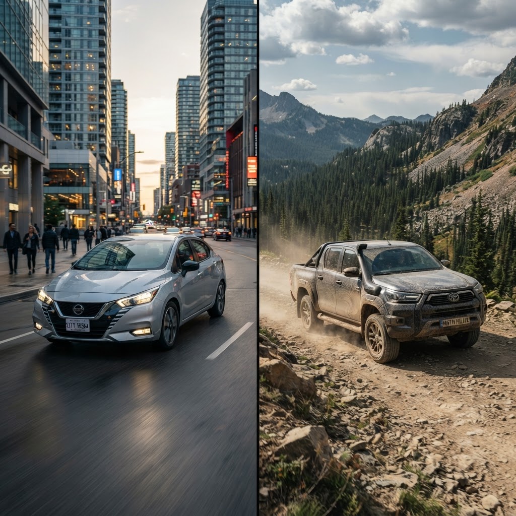 Nissan Versa vs Toyota Hilux: El contraste automotriz en América Latina