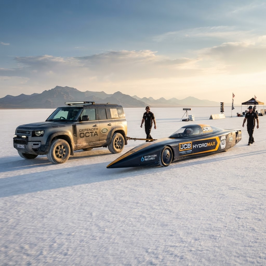 Defender Octa y JCB Hydromax: El binomio británico que hizo historia en Utah
