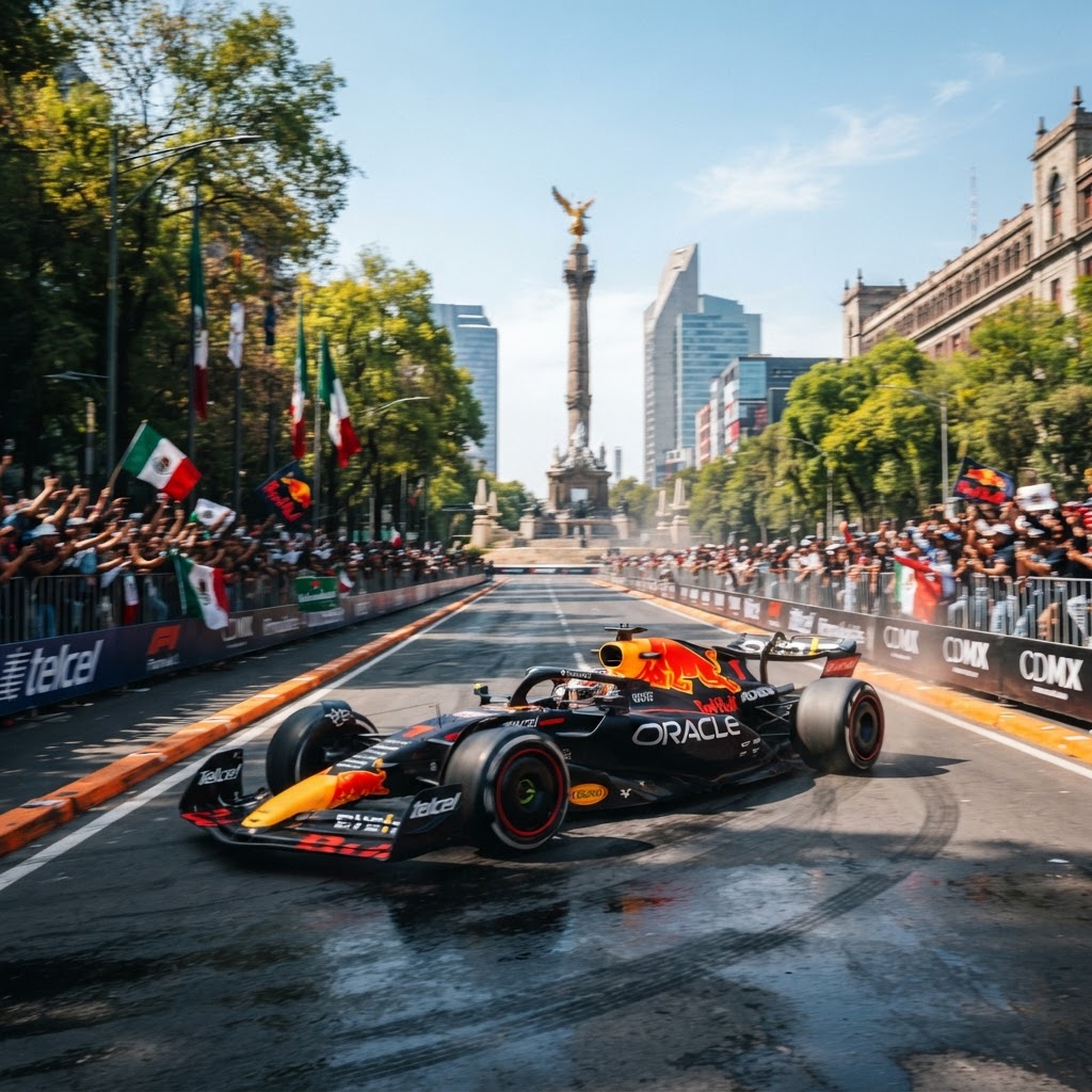 Checo Pérez celebra 300 Grandes Premios con un espectacular Show Run en CDMX