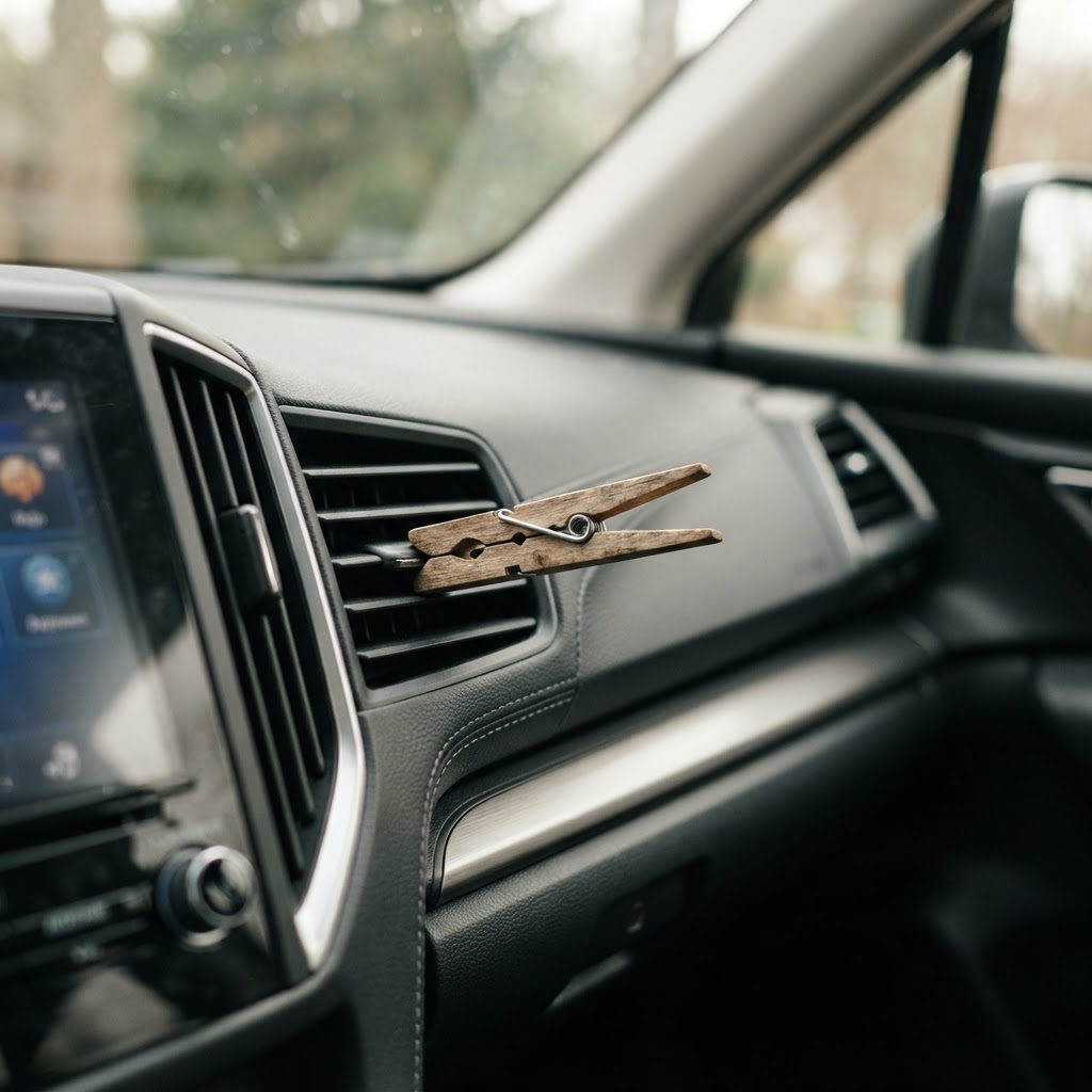 Trucos para tu auto: ¿Por qué usar una pinza de madera en el aire acondicionado?