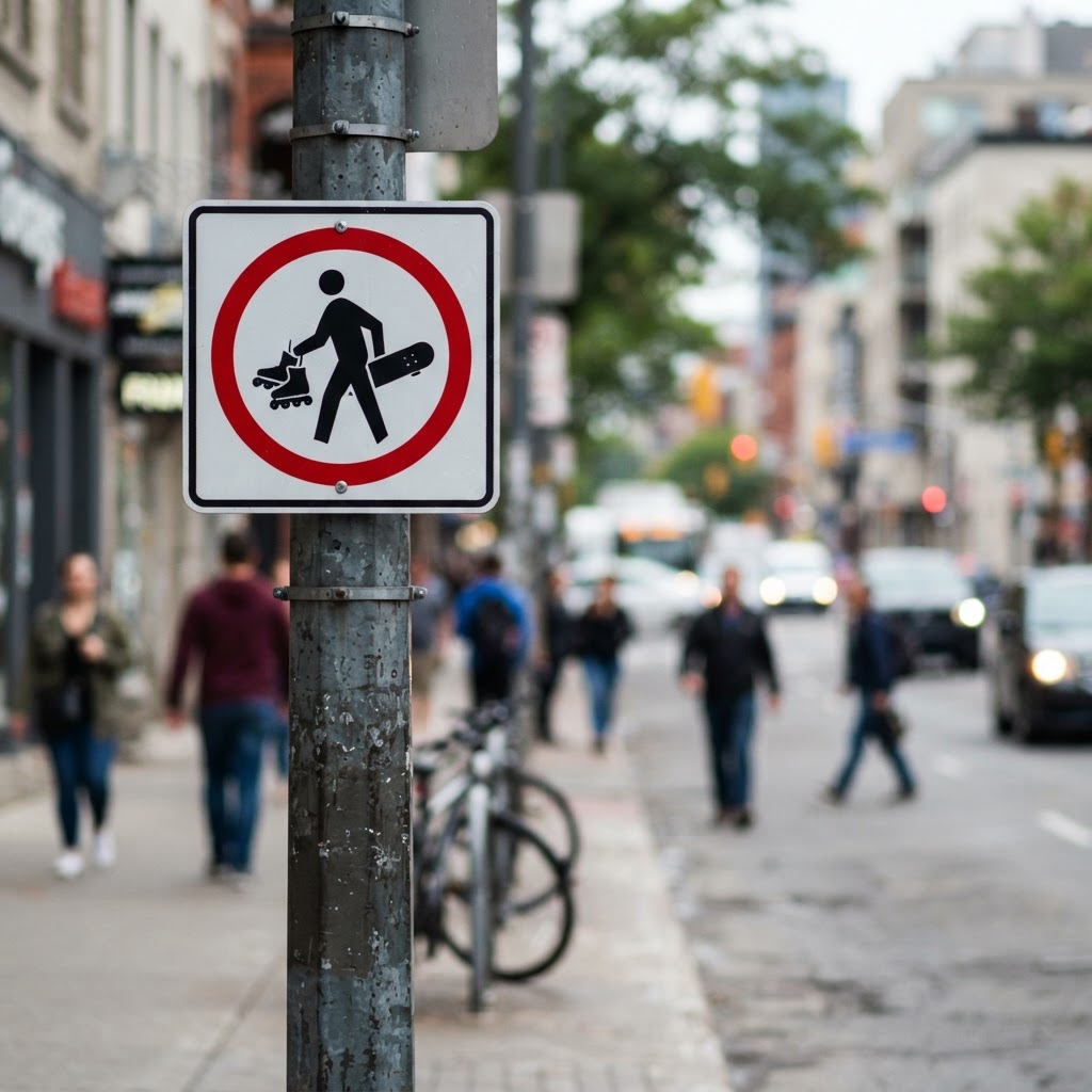 Señal SR-43: ¿Qué significa si ves a alguien con patines o patineta en la calle?