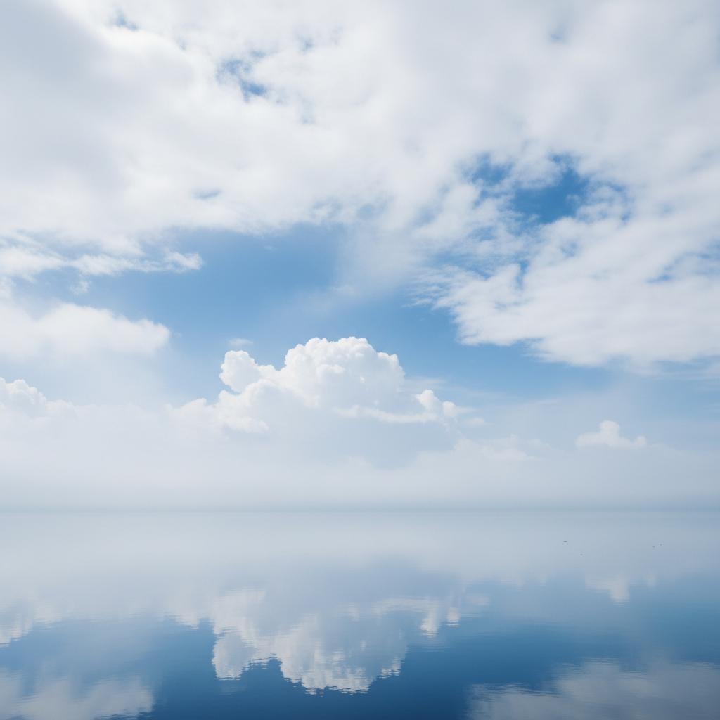 Soft white summer clouds in a deep blue sky for white noise