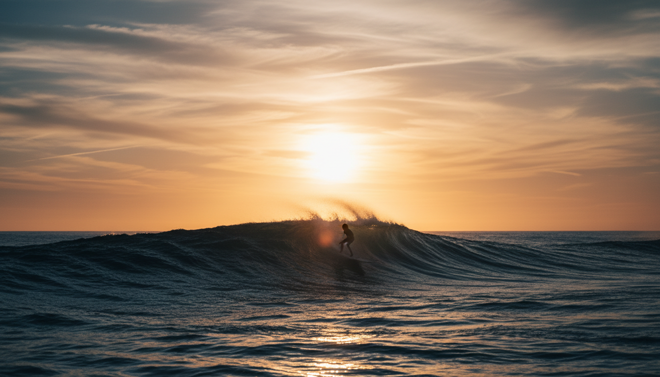 Surfen am Meer, KI-generiertes Bild