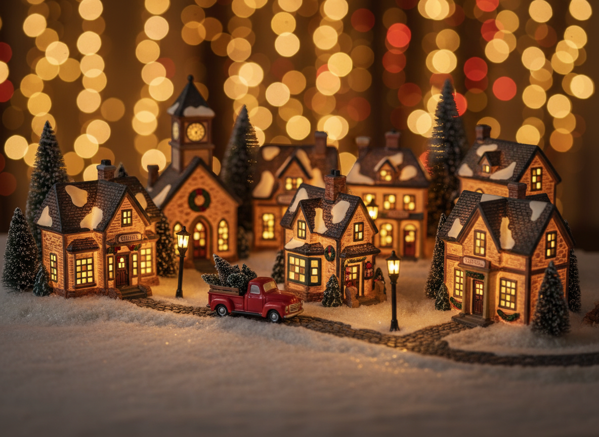 Magical miniature Christmas village