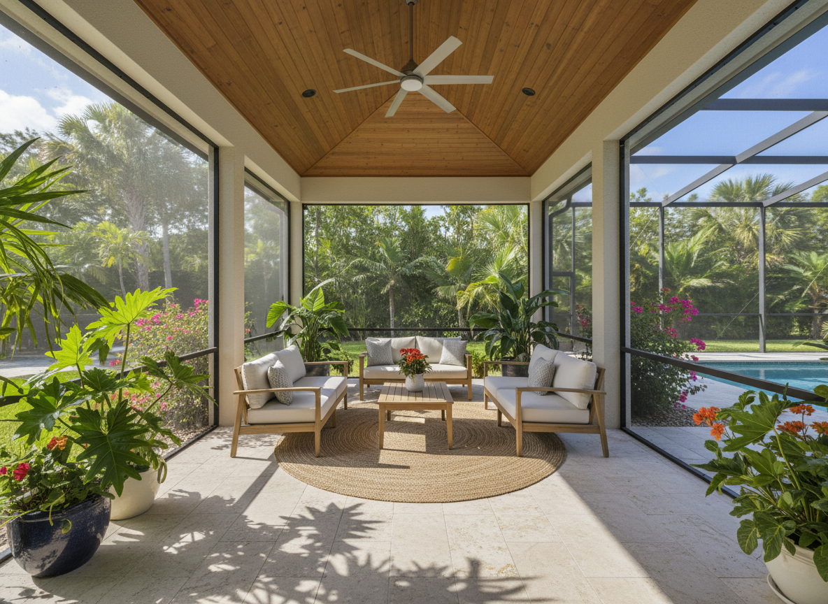 Lanai rescreening service in Daytona Beach Shores, FL by Shiloh Screens