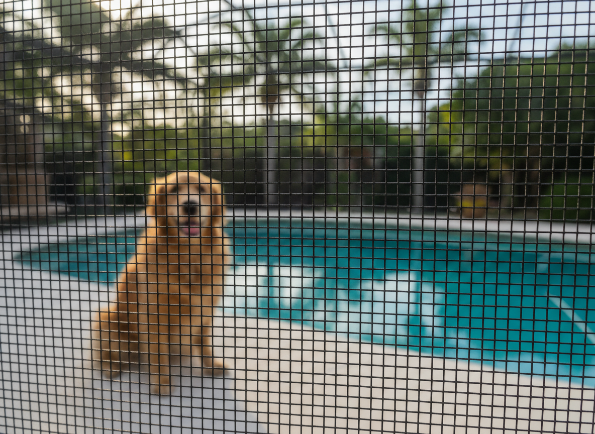 Pet-resistant pool screen installation in Daytona Beach, FL by Shiloh Screens