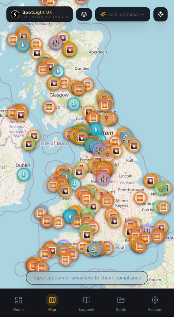 Skywardz SpotLight — Fly Map