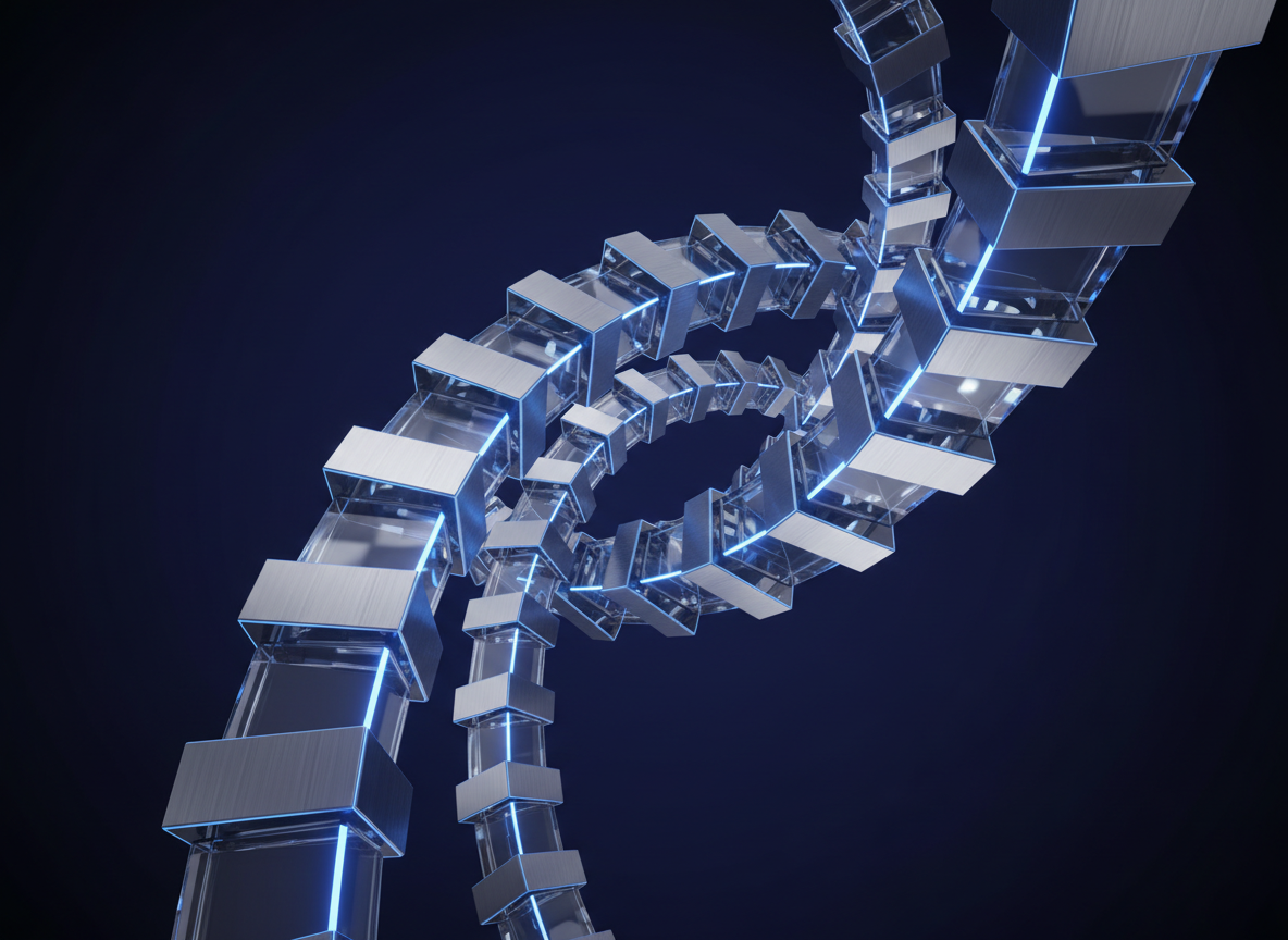 Abstract glass and steel structure representing IT stability