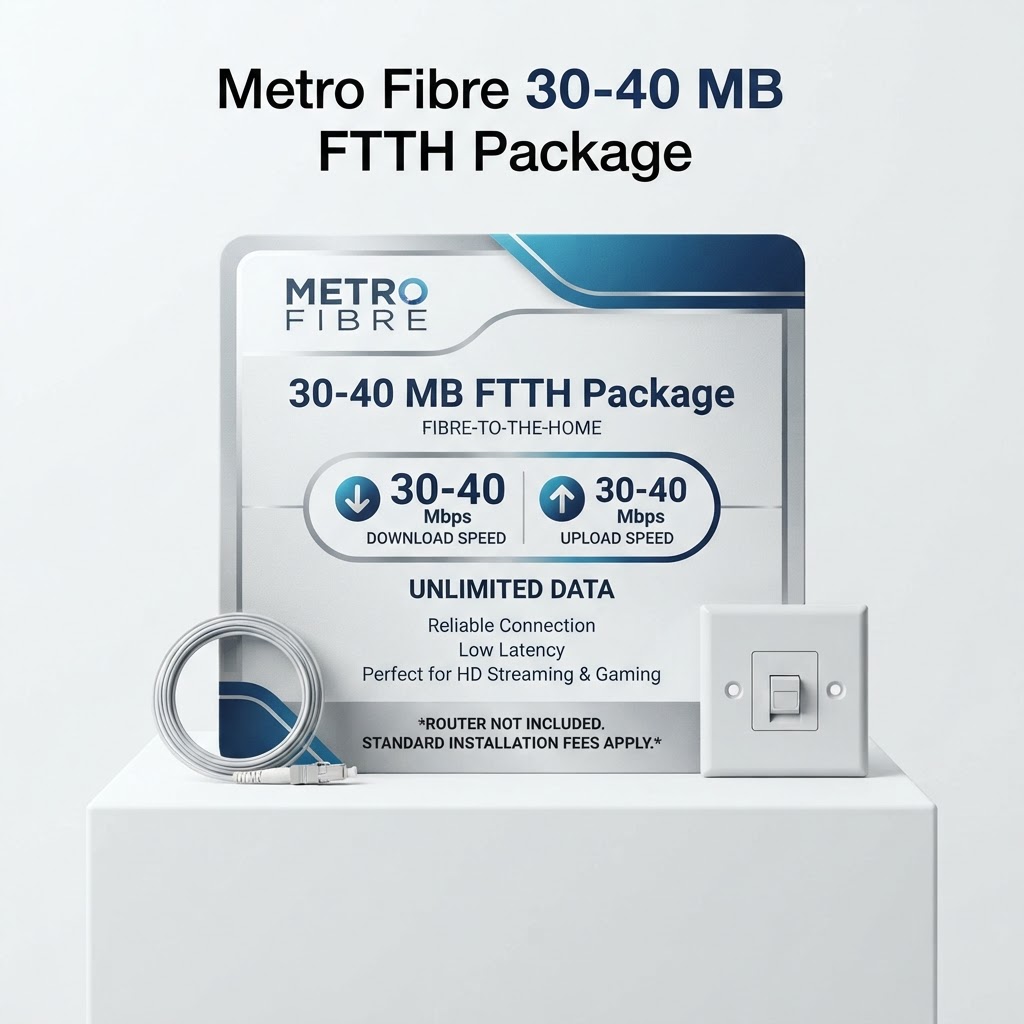 Metro Fibre 30-40 MB FTTH Package
