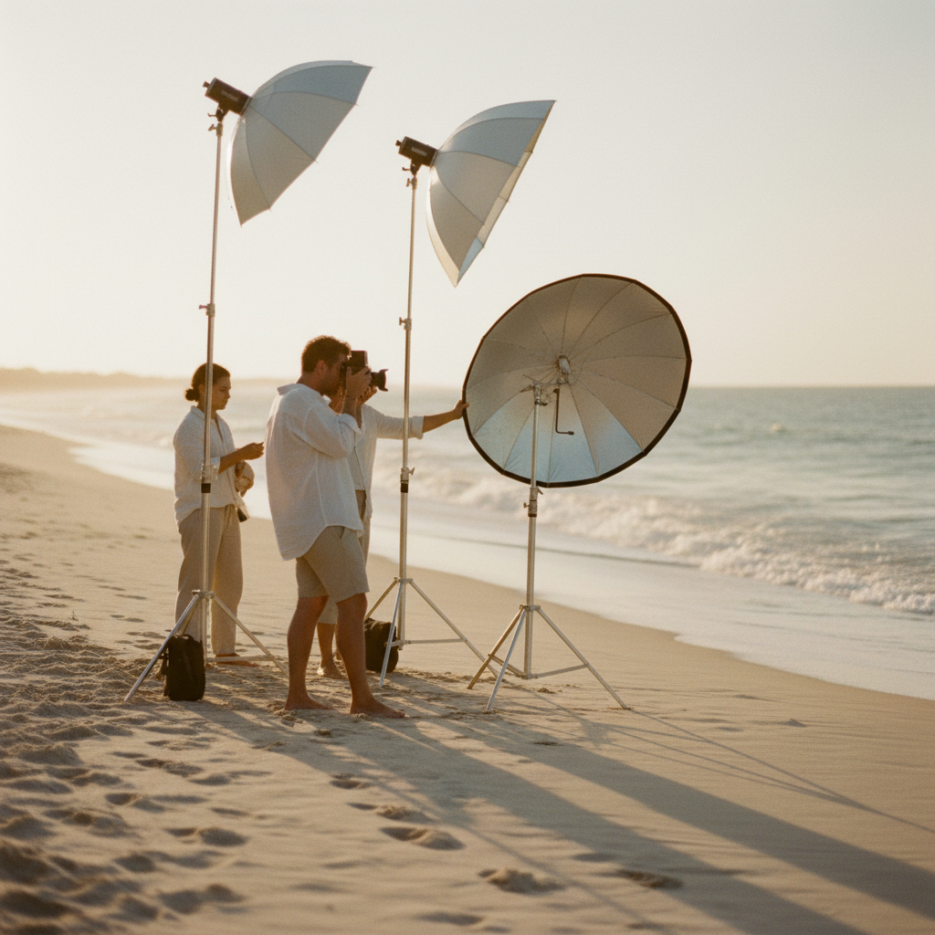 Beach photoshoot production