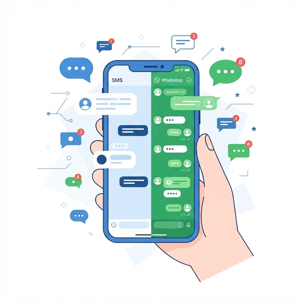 תמונה המייצגת את שירות הפצת SMS ו-WhatsApp