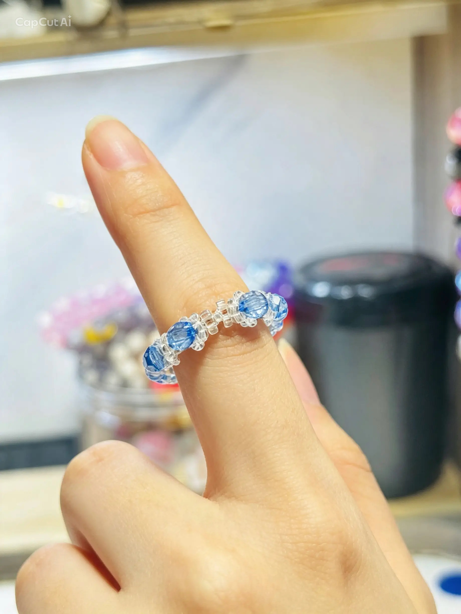 水M瑜冰花系列手工串珠作品