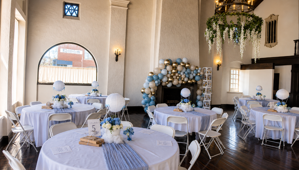 A refined shower tablescape styled by Hannah's Ever Afters