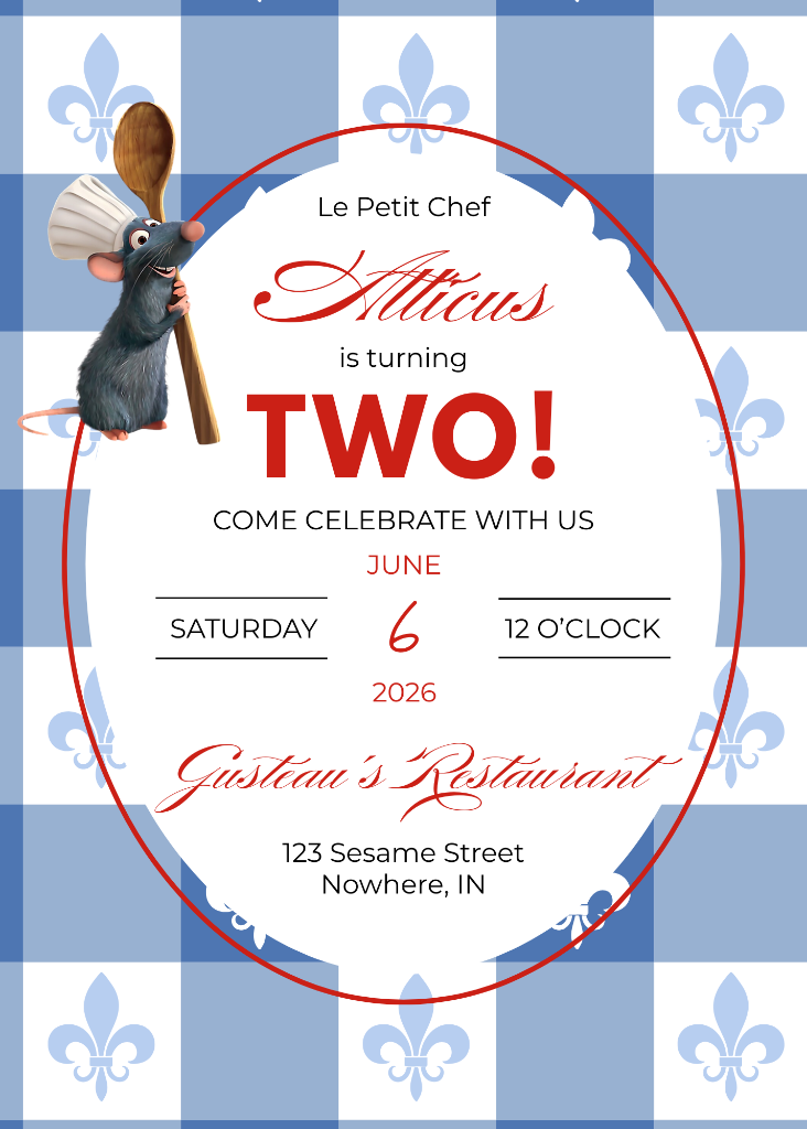 Remy Chef Invitation