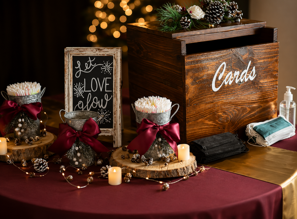 A styled wedding welcome moment with editorial design details by Hannah's Ever Afters