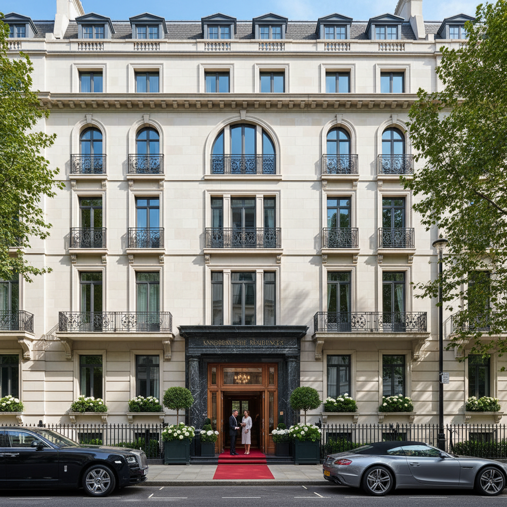 Luxury apartment building in Knightsbridge, London — RARE Plumbing London boiler maintenance for prime apartments