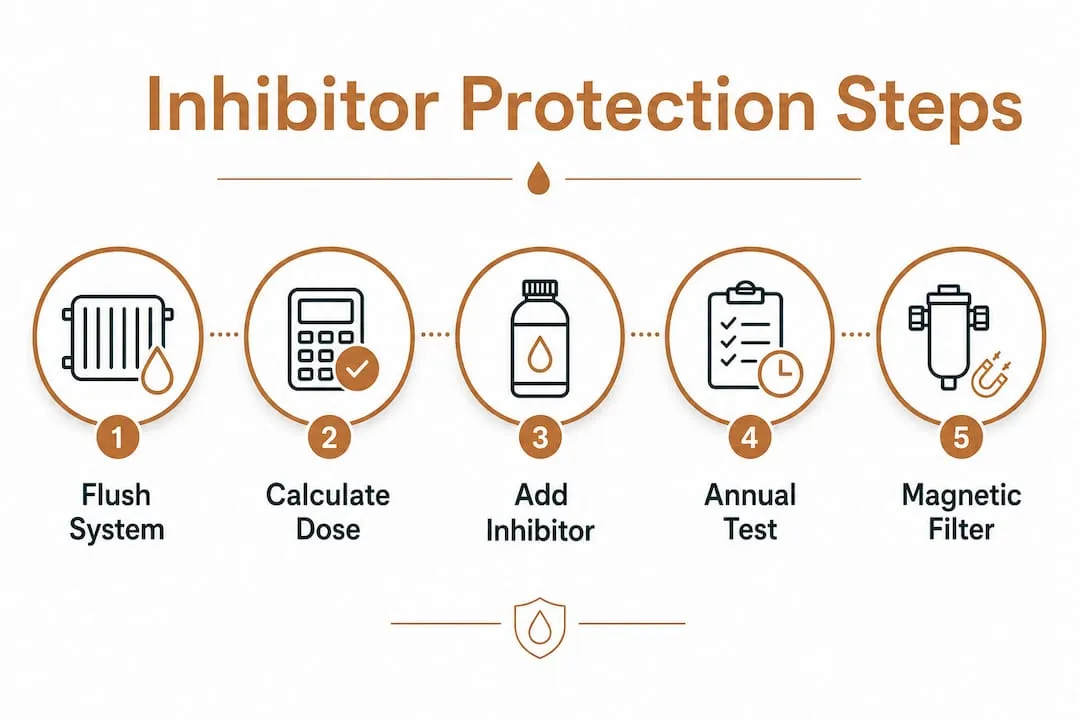 Infographic showing inhibitor protection steps