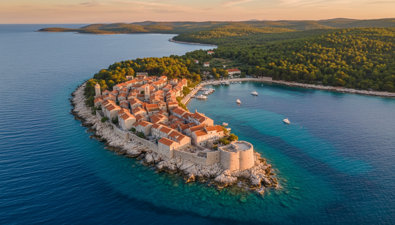 Croatian coastline aerial view