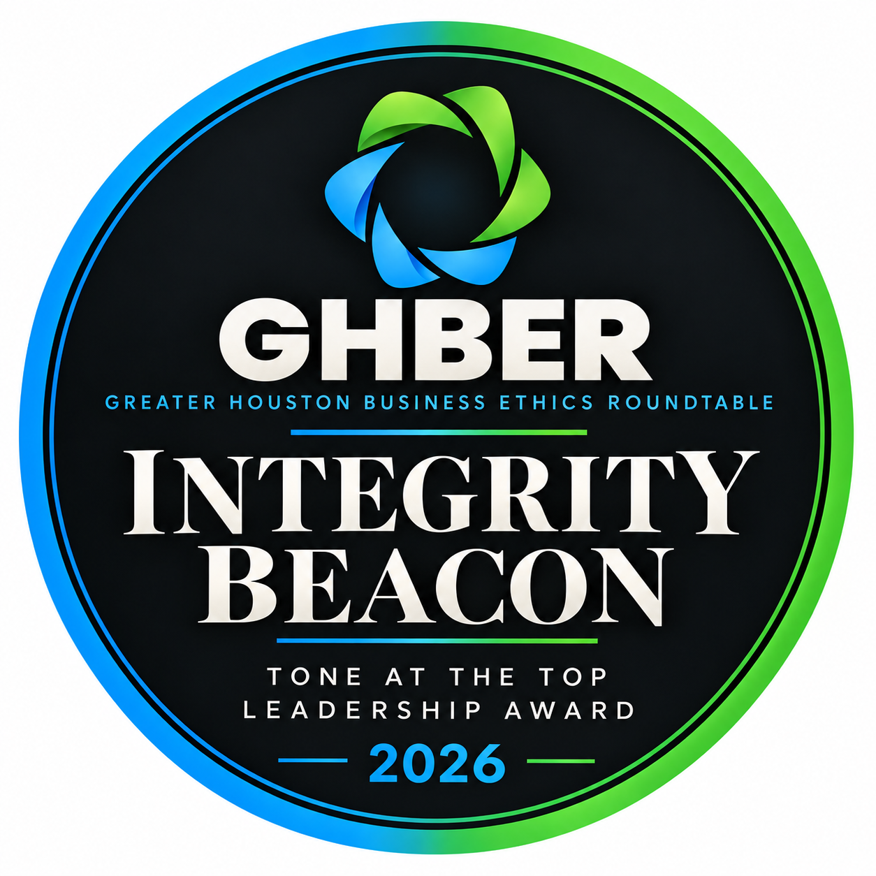 Integrity Beacon – Tone at the Top Leadership Award badge