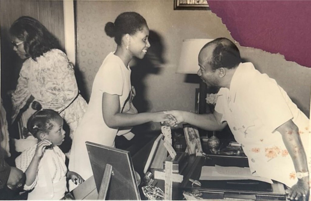 Mercie Hoff meets Pres. William R. Tolbert Jr.
