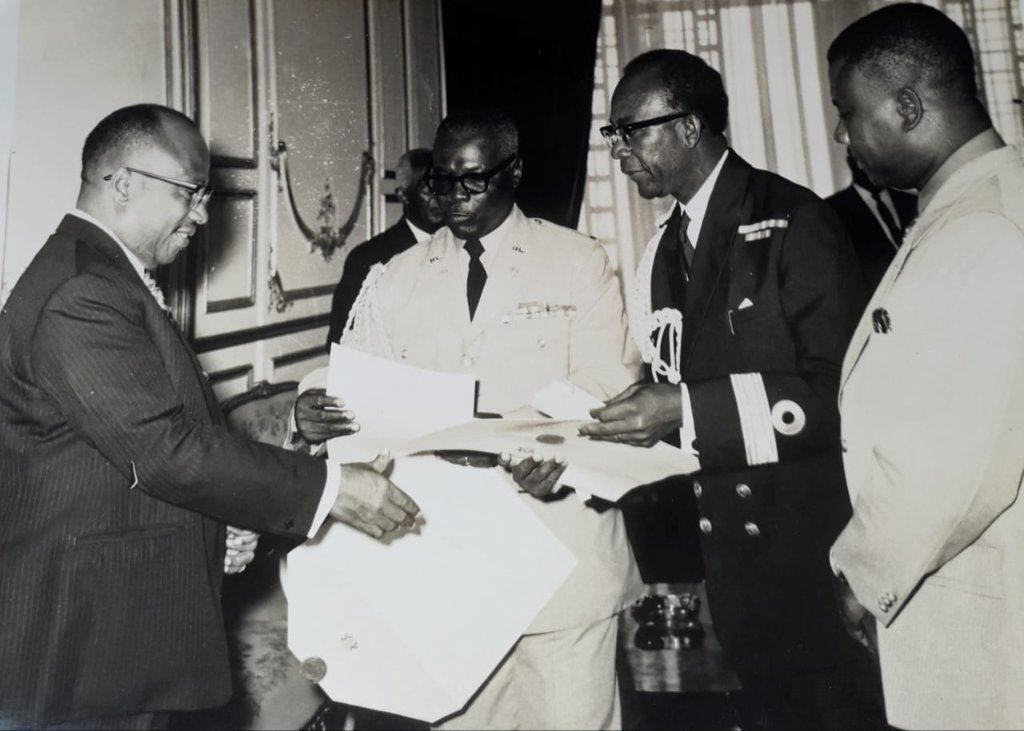 Pres. W.R. Tolbert Jr., Gen. Warner, Pierre COP & Leonard DeShield