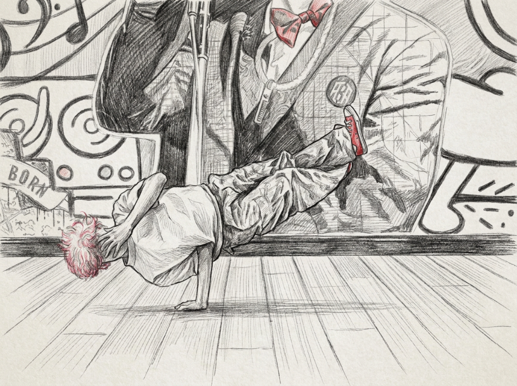 B-boy sketch — pink