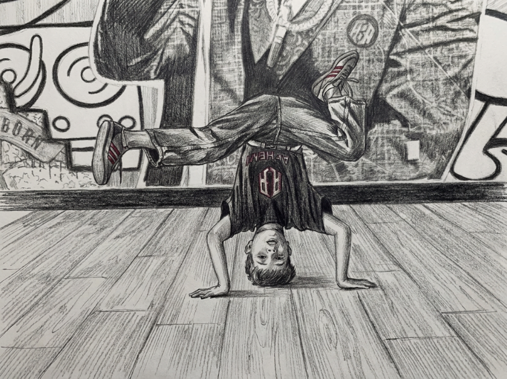 B-boy sketch — red