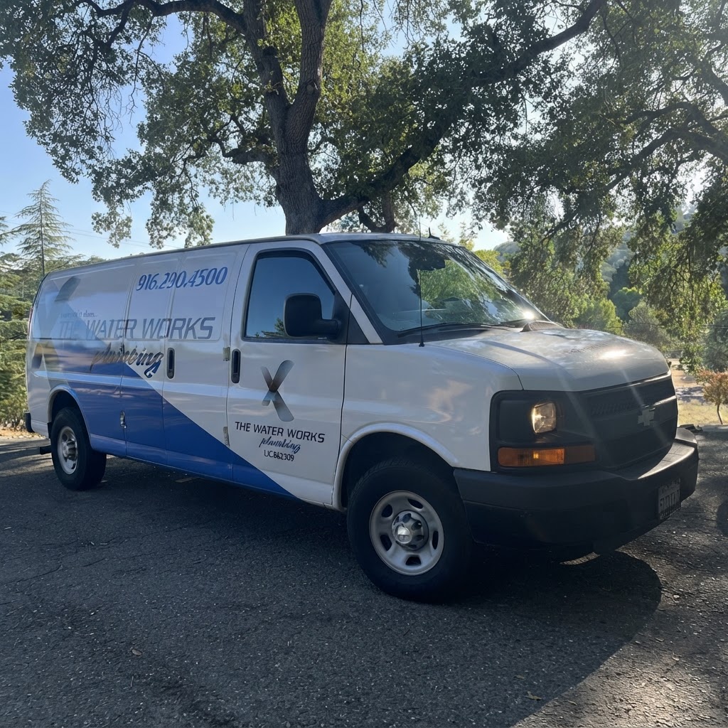 The Water Works service van parked outdoors