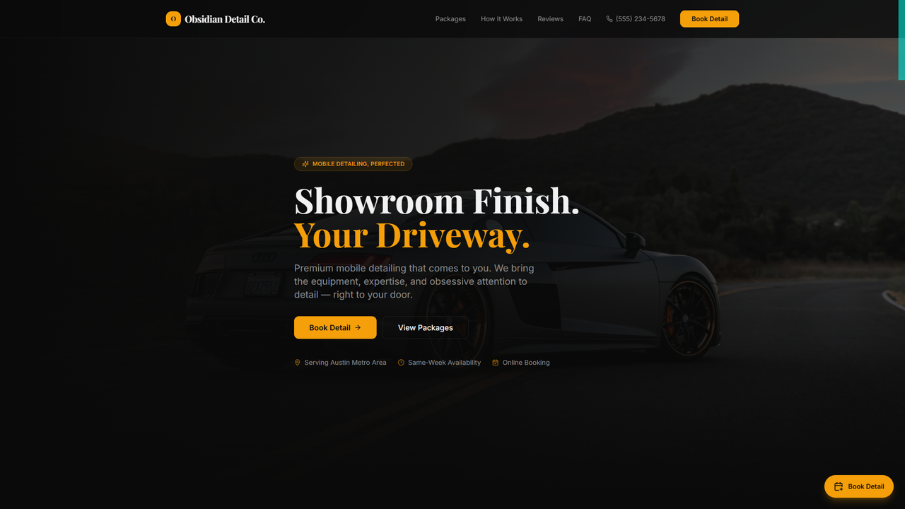 Mobile Detailing template preview