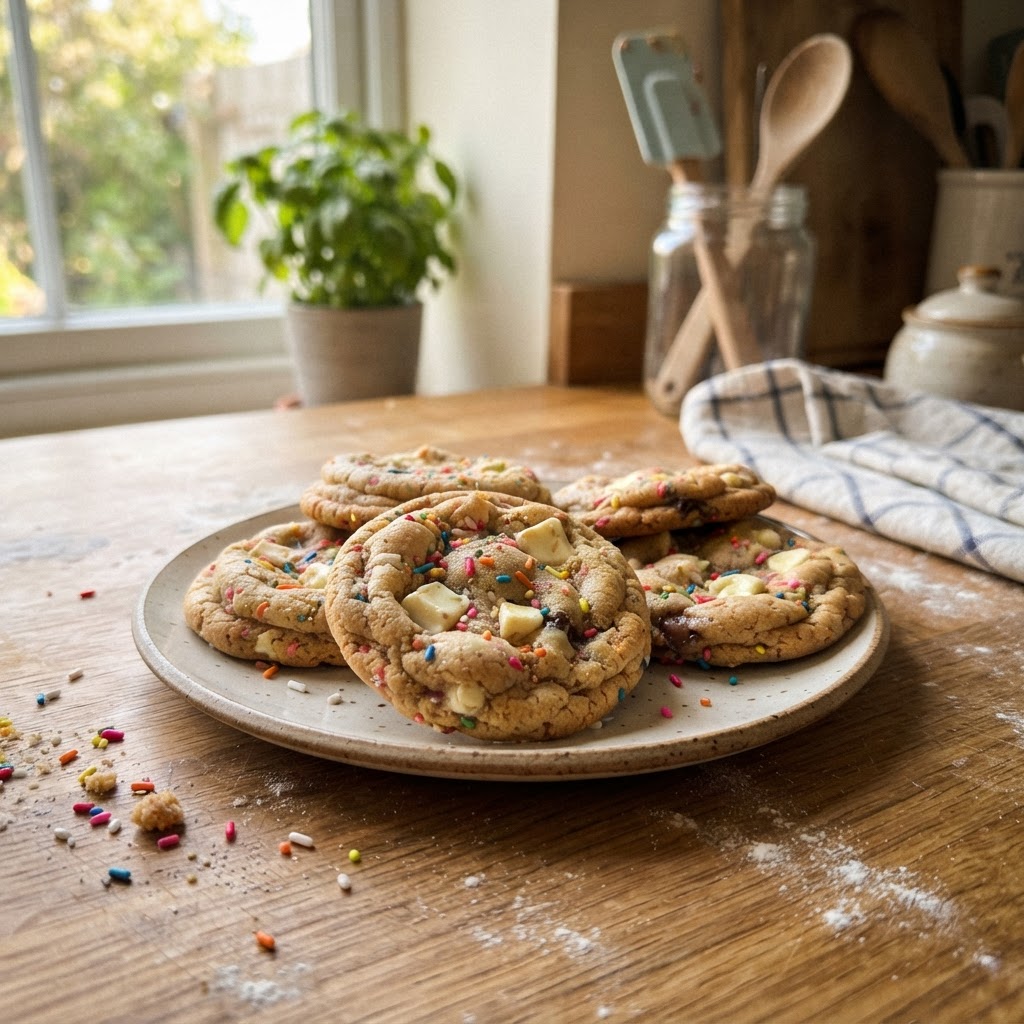 Birthday Cake Cookies finished dish