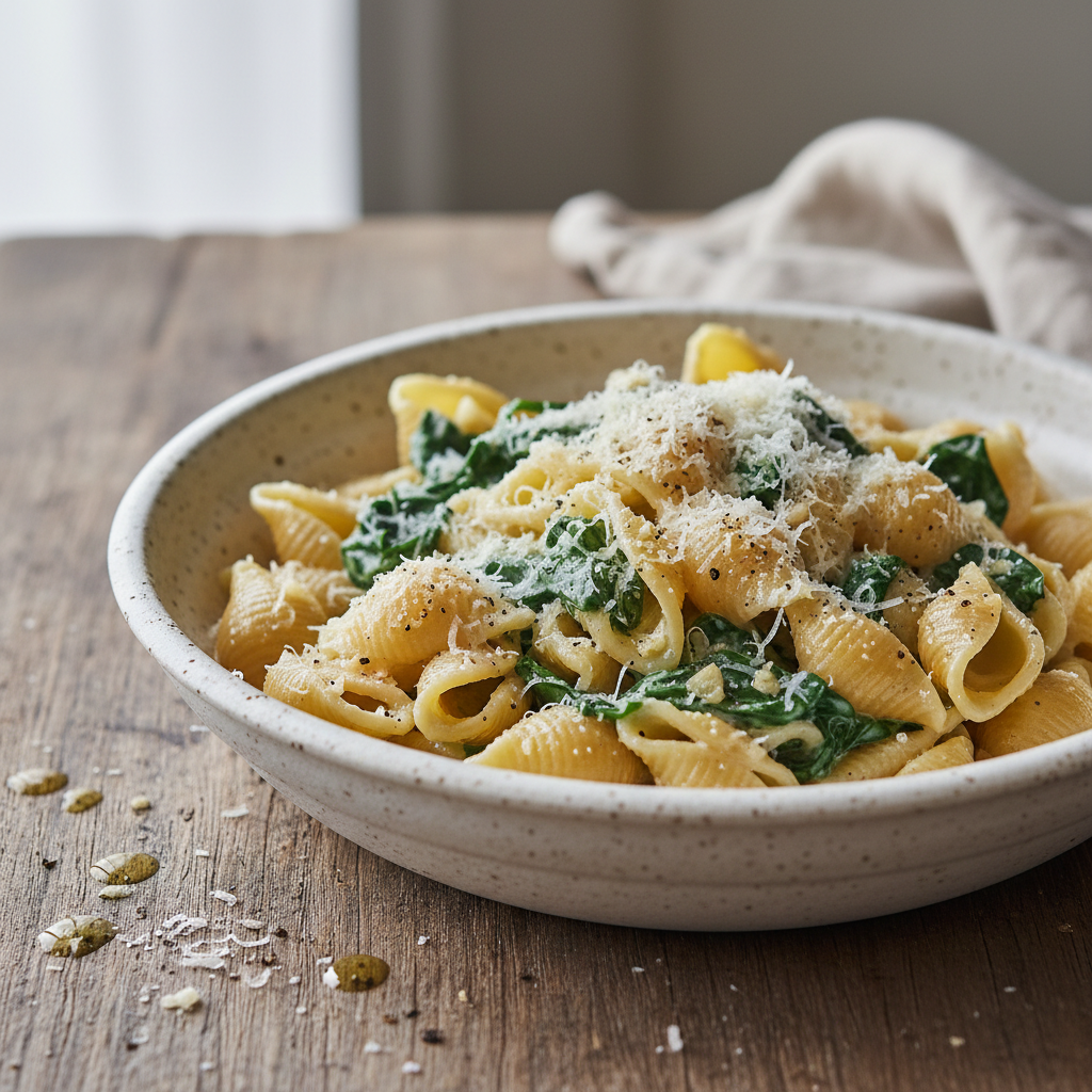 Spinach & Ricotta Pasta finished dish