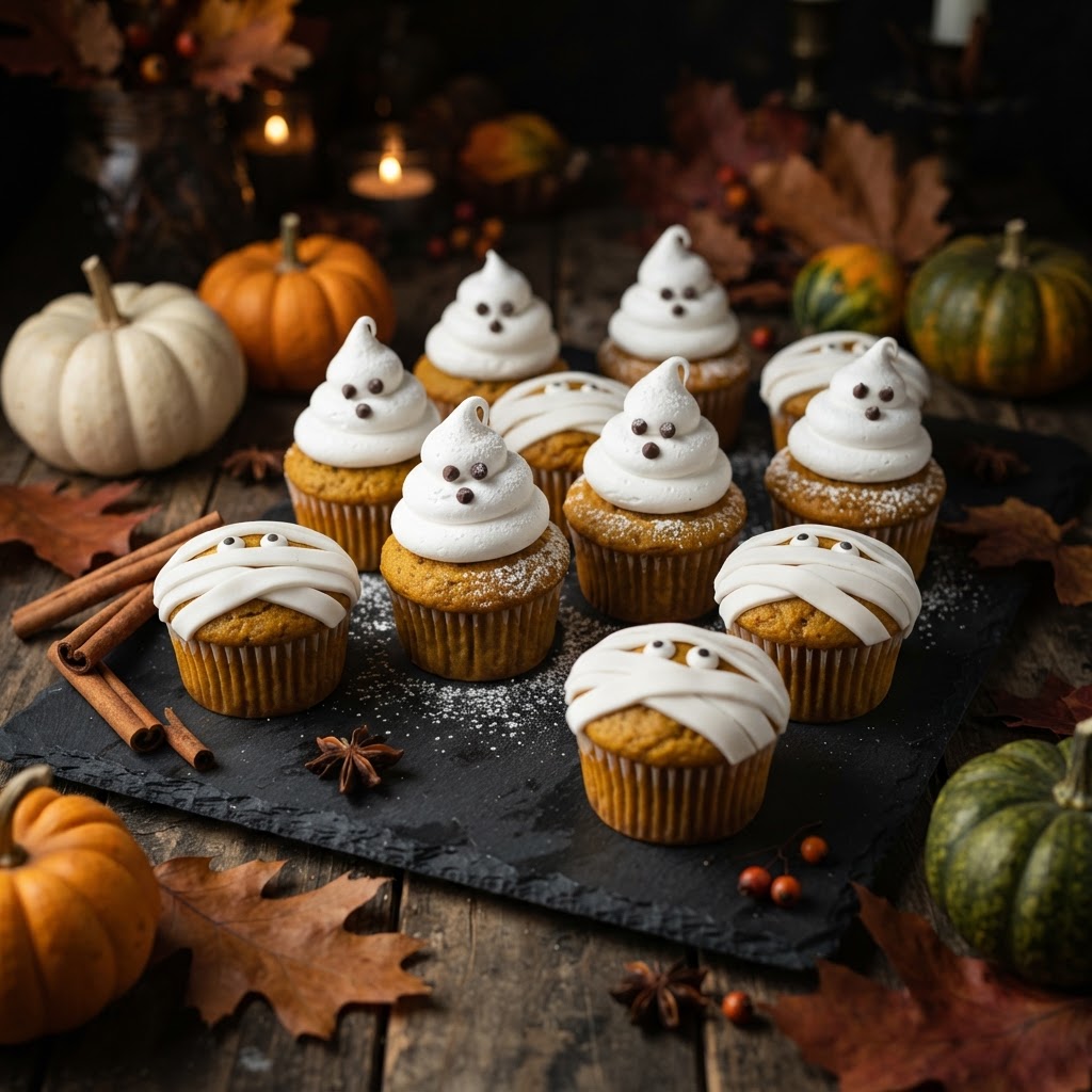 Halloween Pumpkin Spiced Cupcakes finished dish