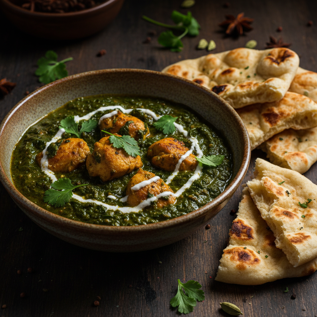 Easy Chicken Saag finished dish