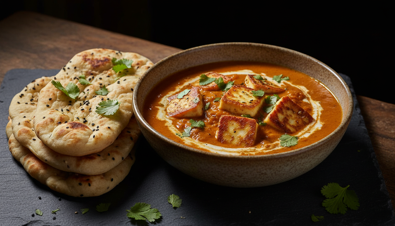 Creamy Halloumi & Tomato Curry finished dish