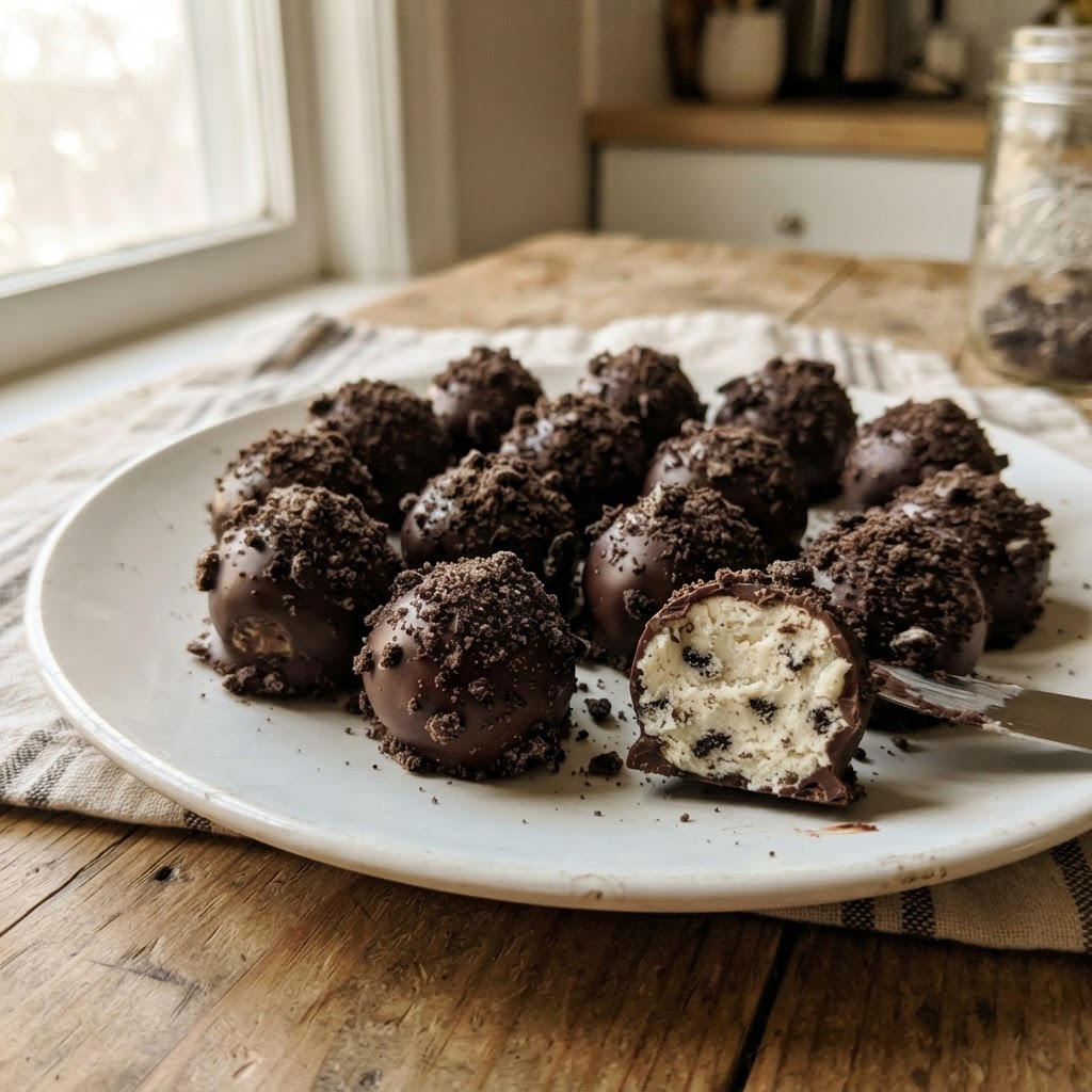 Cookies 'n' Cream Truffles finished dish