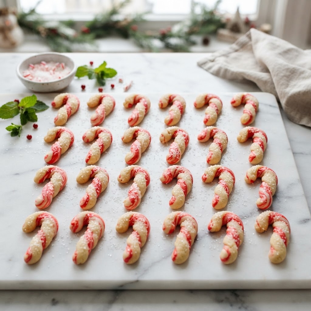 Candy Cane Cookies finished dish